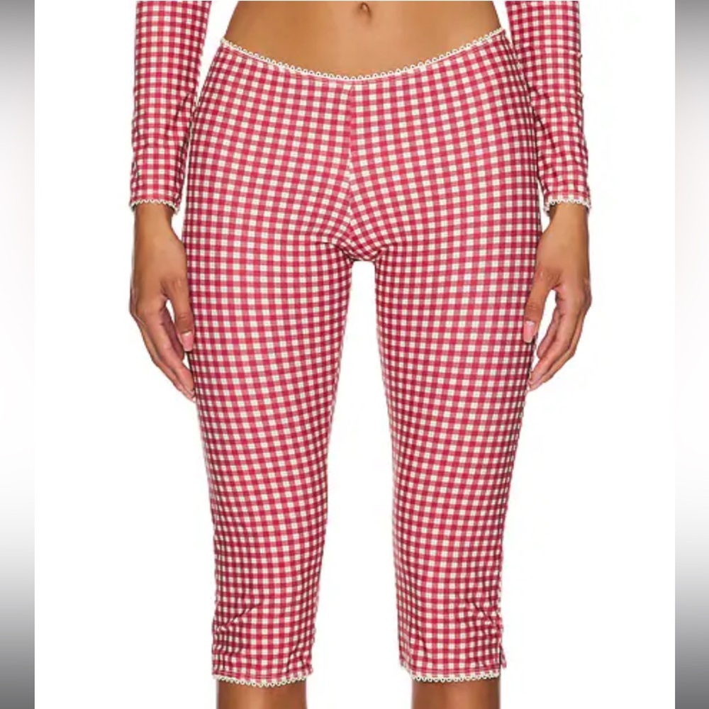 Jaded London Beach Capri Trousers in Red Gingham